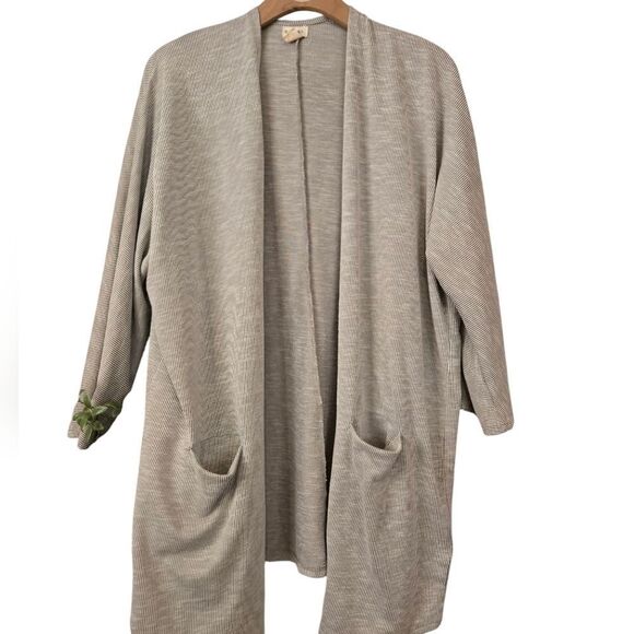 Anthropologie Donni Draped Oatmeal Midi Cardigan Cozy Comfort w/Pockets One Size - Picture 10 of 10